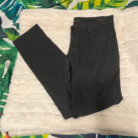 Ann Taylor Sz 8 Dark Grey Slim Straight Comfy Stretchy Cotton Blend Work Pants - Picture 2 of 11